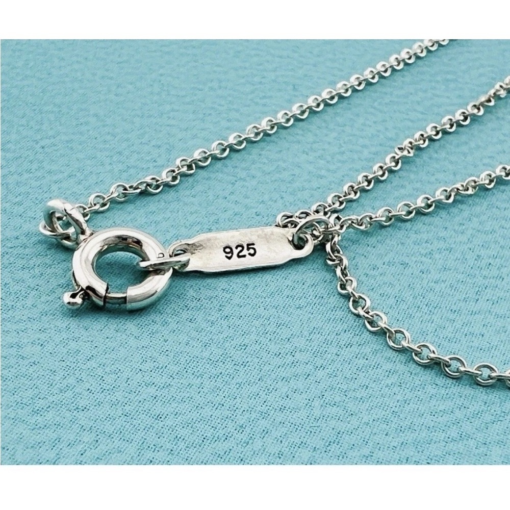 Tiffany & Co 💯% Auth ‘I Love You’ Notes Engraved Heart Necklace🩵 w/Pouch 🩵 - Picture 5 of 5